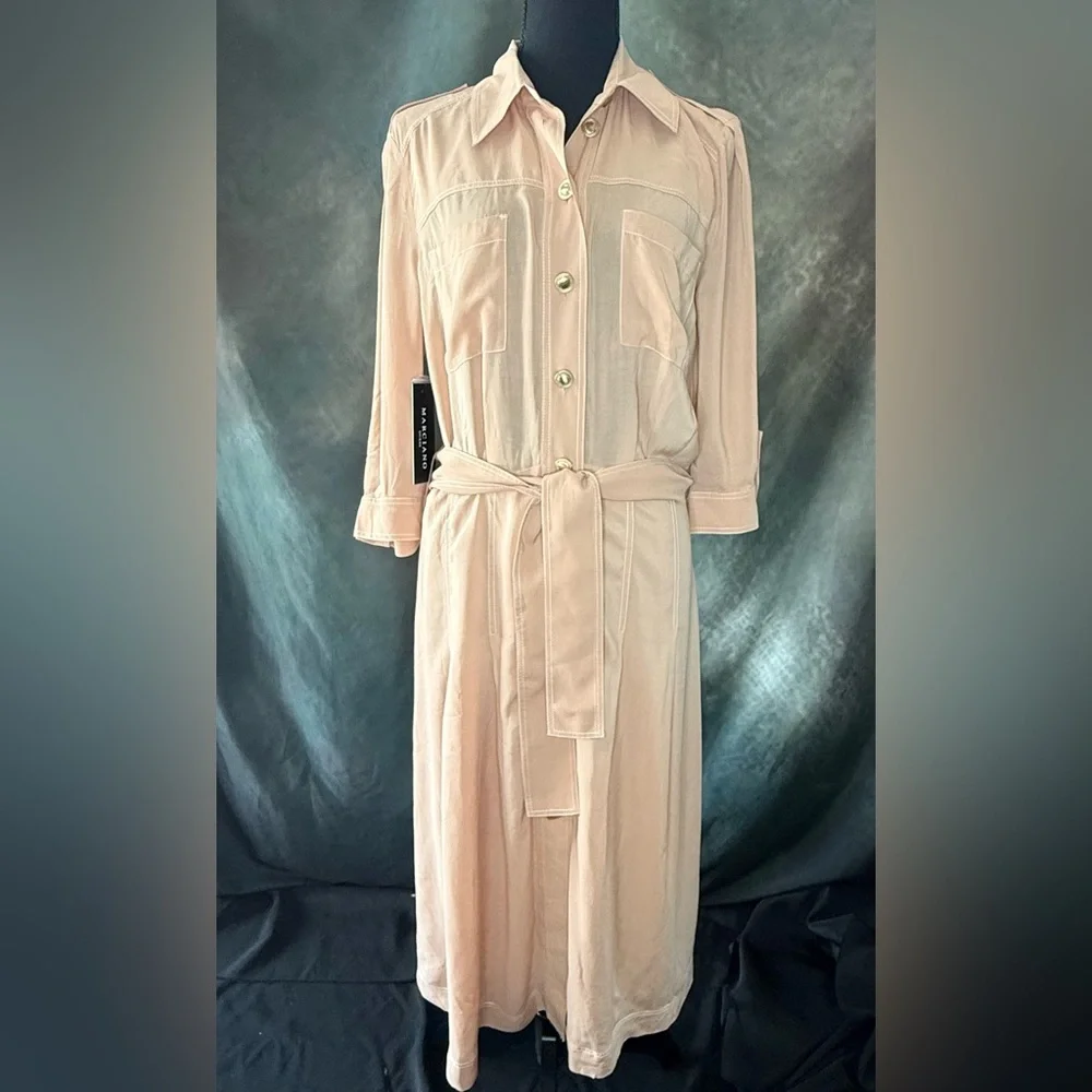 ✨ NWT Marciano by Guess Blush Shirt Dress - Size M✨ - Picture 7 of 16
